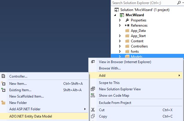 Adding ADO.NET Entity Data Model